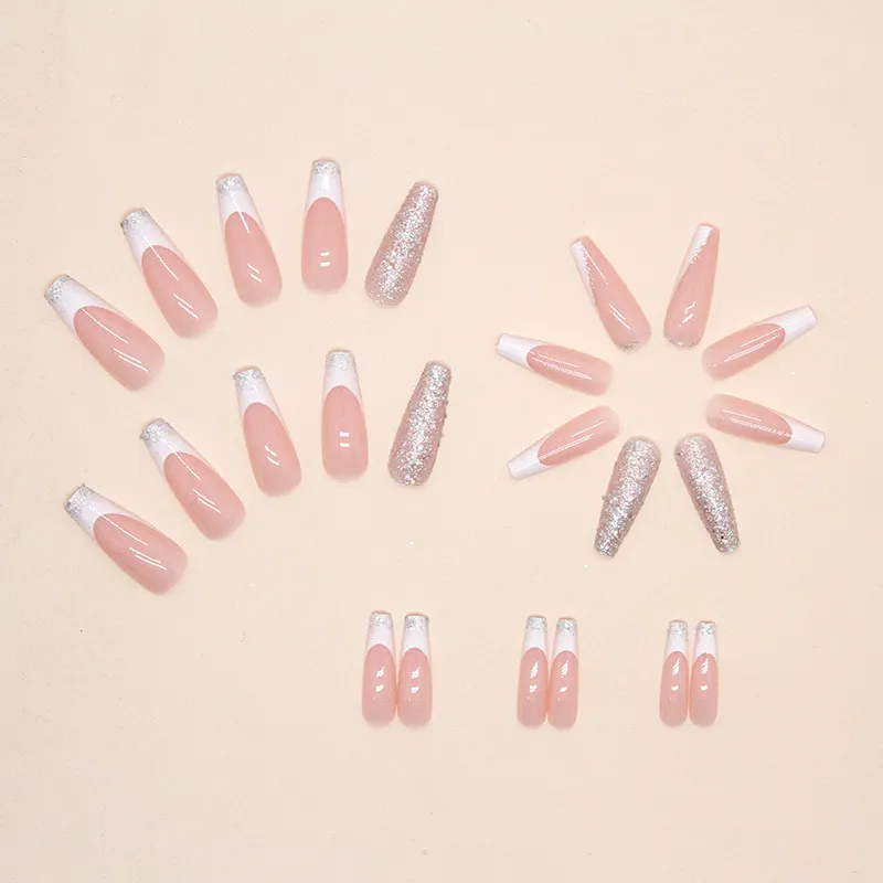 Churchf Churchf Ballet Flash Full Armour Simple White Sweet French Ins Wind Armour Piece Fake Nails