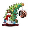 Snowman Photo Xmas Tree 5D DIY Diamond Art Tabletop Wood Decoration Ornament Kit