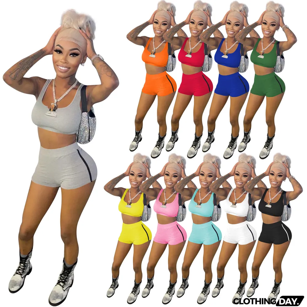 Sports Tank Top And Shorts Two Piece Sets