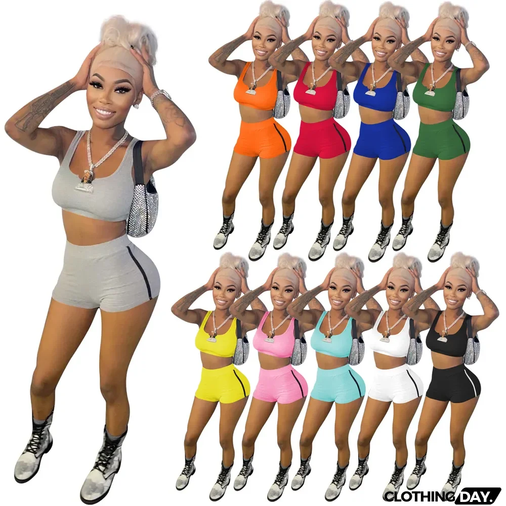 Sports Tank Top And Shorts Two Piece Sets