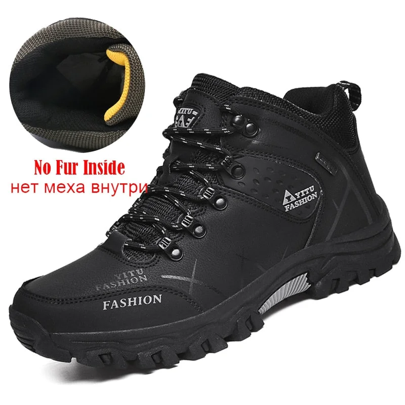 Winter Autumn Outdoor Boots Men Shoes Male Adult Casual Ankle Rubber Anti-Skidding Snow Boots Men Work Shoes Footwear Sneakers