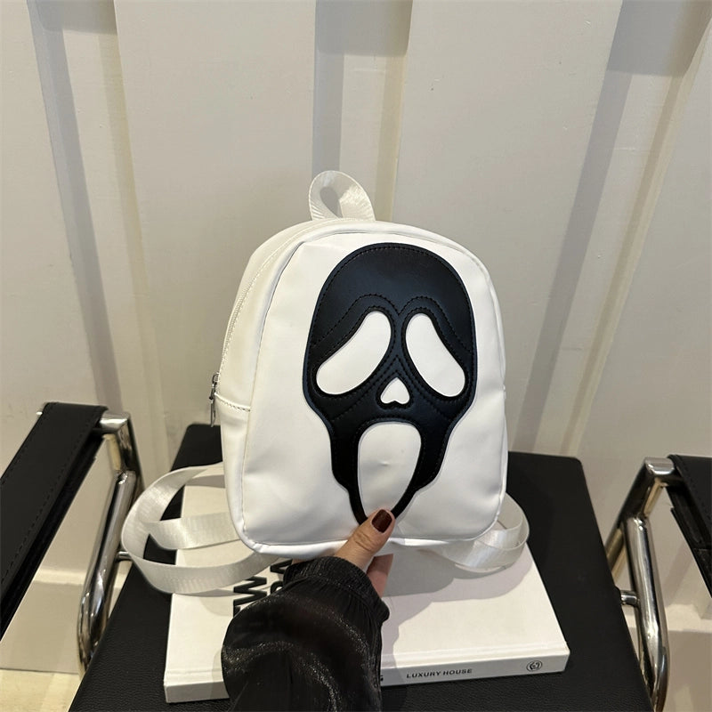 Fashion Personality Pu Soft Leather Fashionable Skull Halloween Backpack