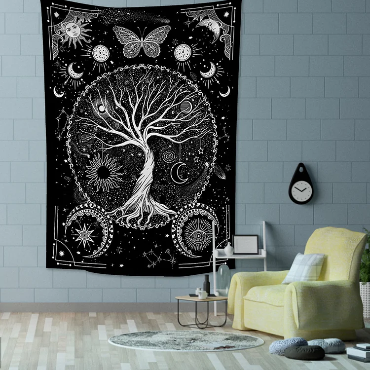 Printed Tapestry - Sun Moon Tree