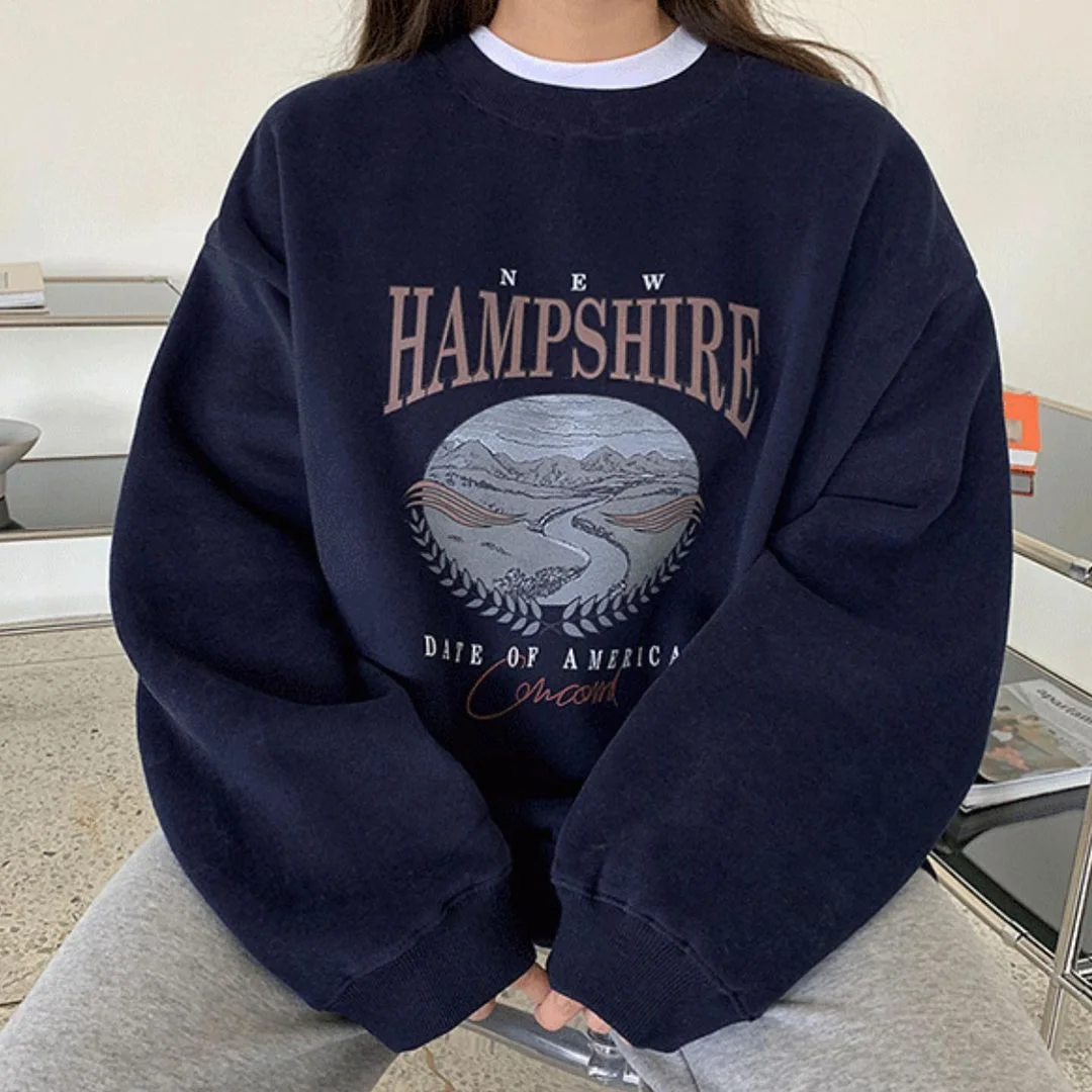 Casual 'HAMPSHIRE' Print Sweatshirt