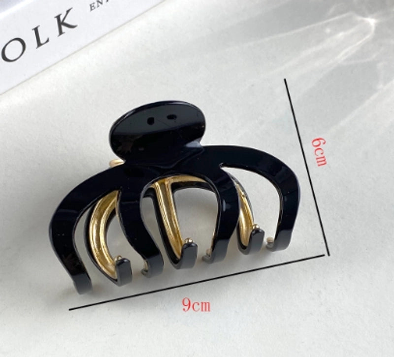 Women’s Elegant Sweet Checkered Alloy Acetic Acid Sheets Hair Claws