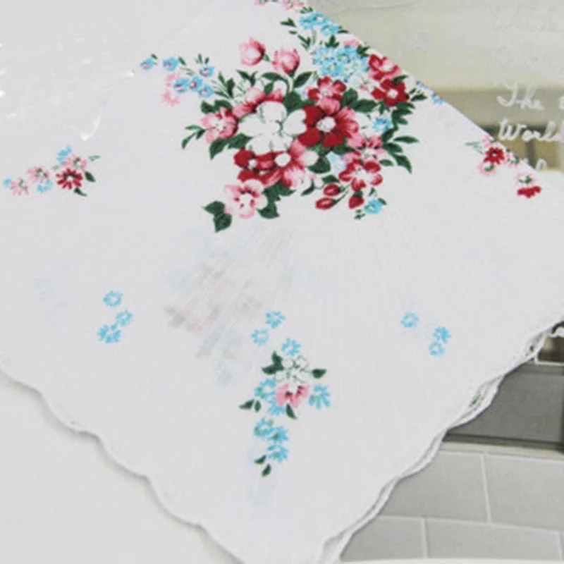Handkerchiefs Women Printing Cute Square Towel Pocket Womens Elegant Simple Wipe Sweat Soft Cotton Trendy Casual Ladies 2020 New