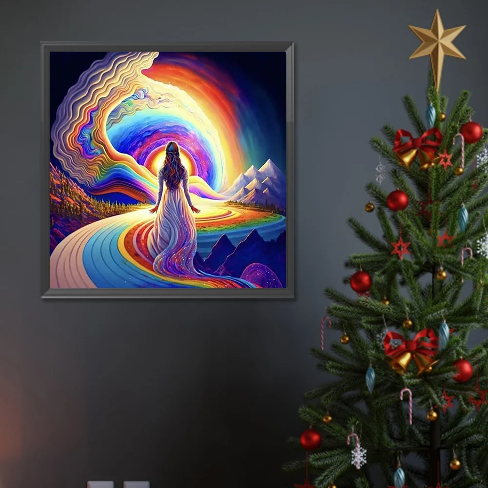 Diamond Painting - Full Round Drill - Rainbow Girl(Canvas|30*30cm)