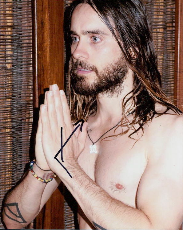 Jared Leto shirtless in-person signed 8x10 Photo Poster painting