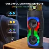 BT Portable Wireless Speakers with Mic & Radio Stereo Subwoofer Music Player RGB Colorful Light Soundbar Column For Home Use/Square Dancing/Karaoke