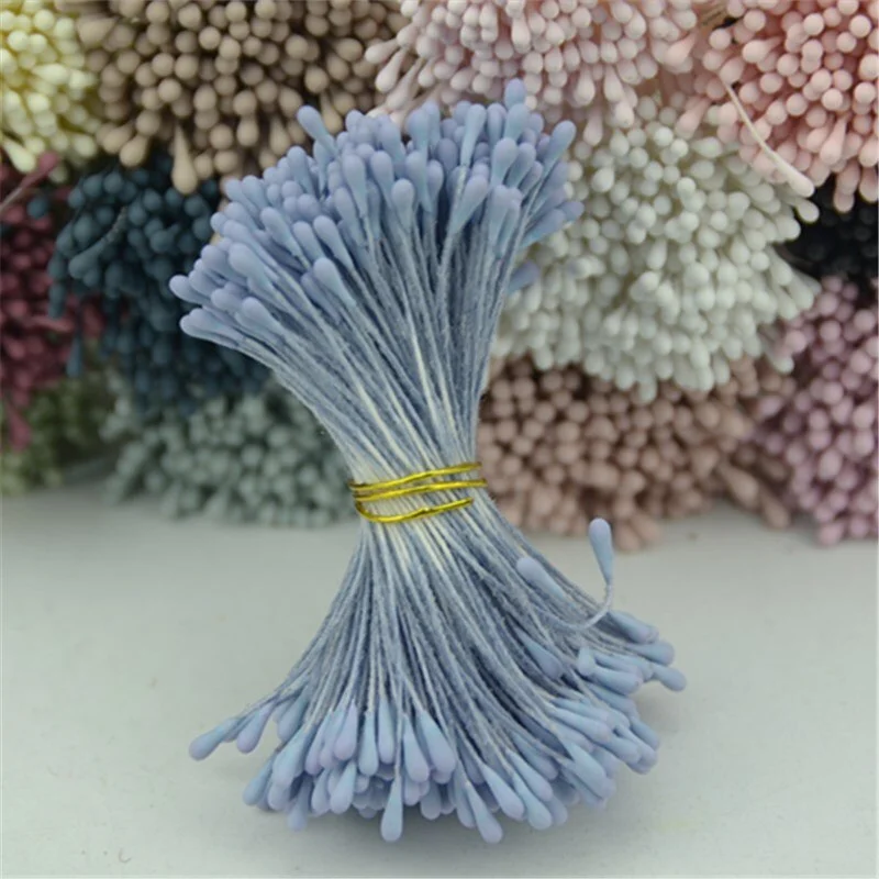 400pcs 1mm Retro Matte Double Heads Mini Flower Stamen Pistil Wedding Decoration DIY Fake Christmas Scrapbooking Gift box craft