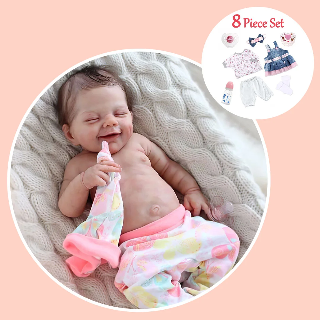 12'' Realistic Weighted Reborn Silicone Baby Girl Doll Smiling April Teresa for Kids Age 3+ [Washable & Poseable] -Creativegiftss® - [product_tag] RSAJ-Creativegiftss®