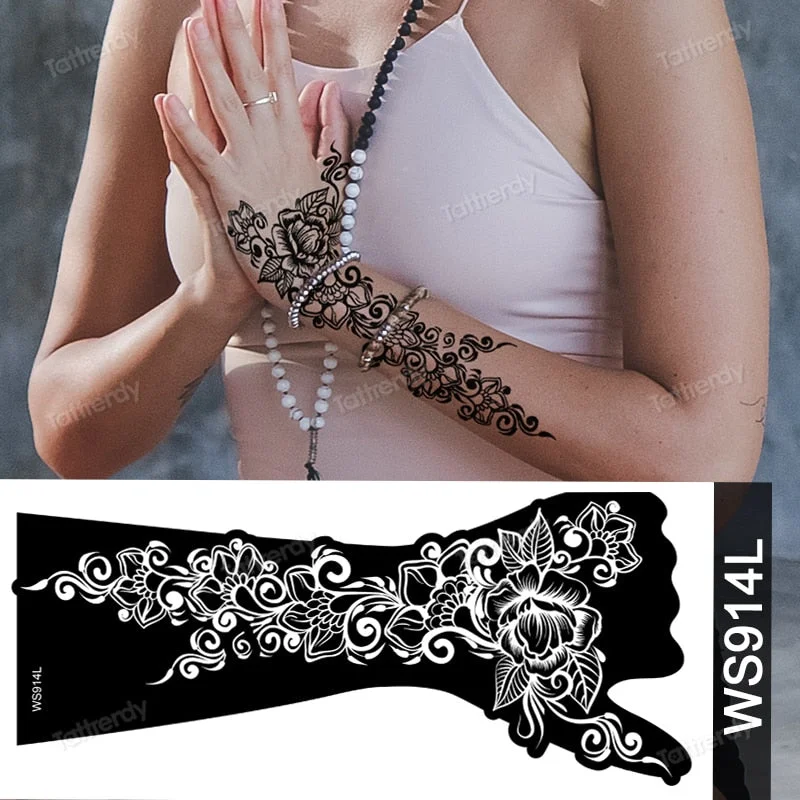 1 Sheet Flower Lace Henna Stencil Body Art Temporary Tattoo Sticker Airbrush Print Stencil Stamp Plates Template Mandala Wedding