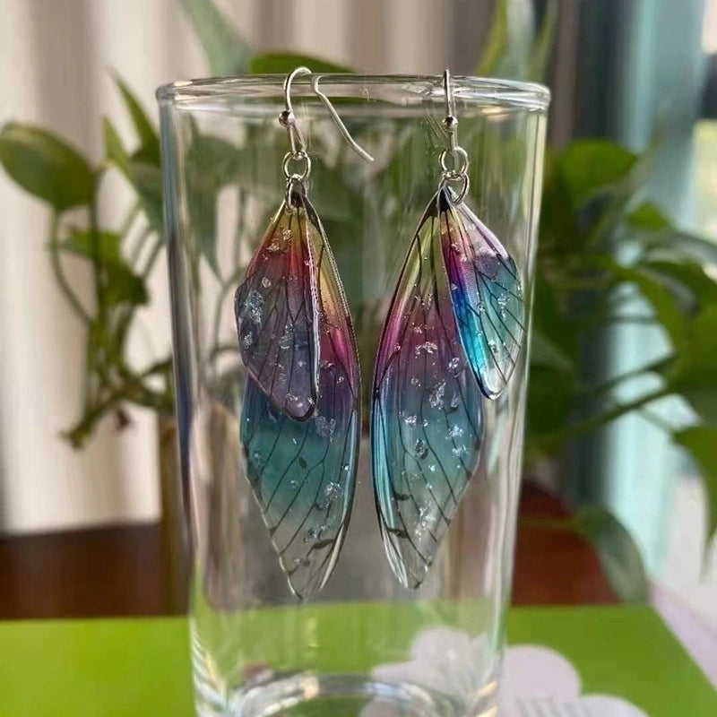 1 Pair Minimalist Wings Copper Epoxy Women’s Drop Earrings