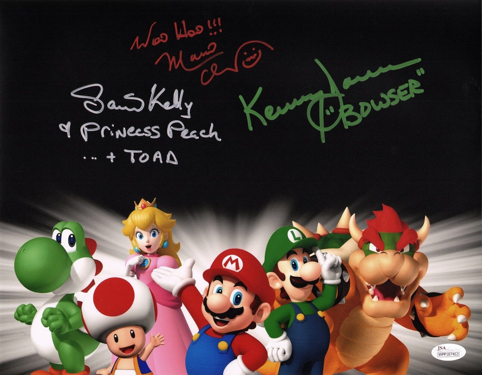 CHARLES MARTINET~SAMANTHA KELLY+1 Signed Super Mario Bros. 11x14 Photo Poster painting JSA COA