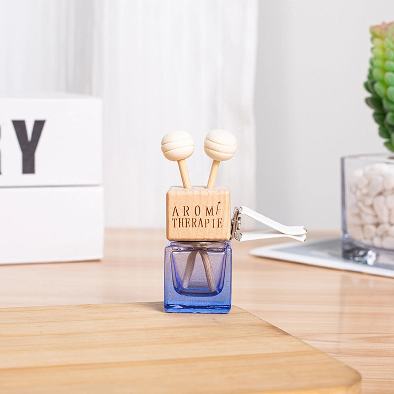 Car Air Conditioning Air Outlet Clip Square Glass Color Perfume Bottle Car Air Conditioning Aromatherapy Glass Color Bottle