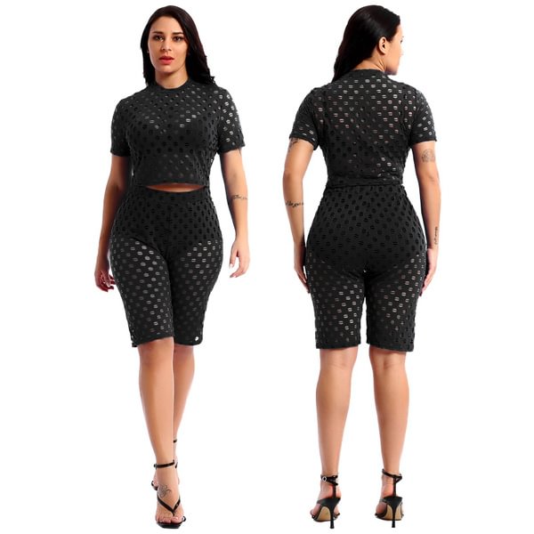 Women Yoga Set Gym Fitness Tracksuits Girls Two-Piece Outfits Hollow Out Casual Wear - Shop Trendy Women's Fashion | TeeYours