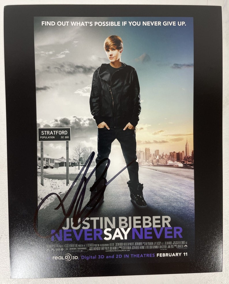 Justin Bieber Signed Autographed Never Say Never