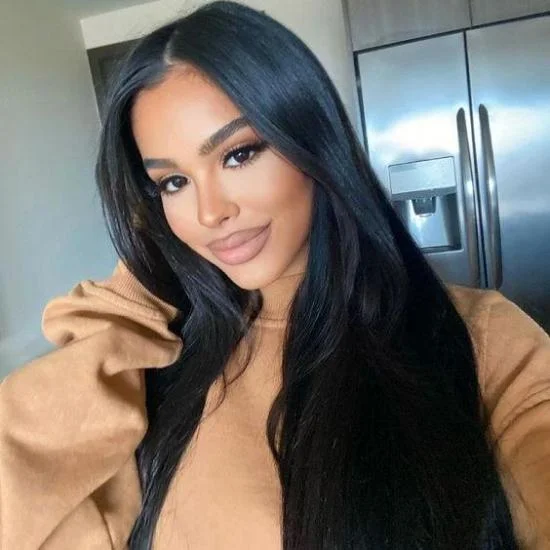  YVONNE Free Combination Super High-density Lace Wig Premium Natural Straight 3 Bundles With HD 5x5 Lace Closure 