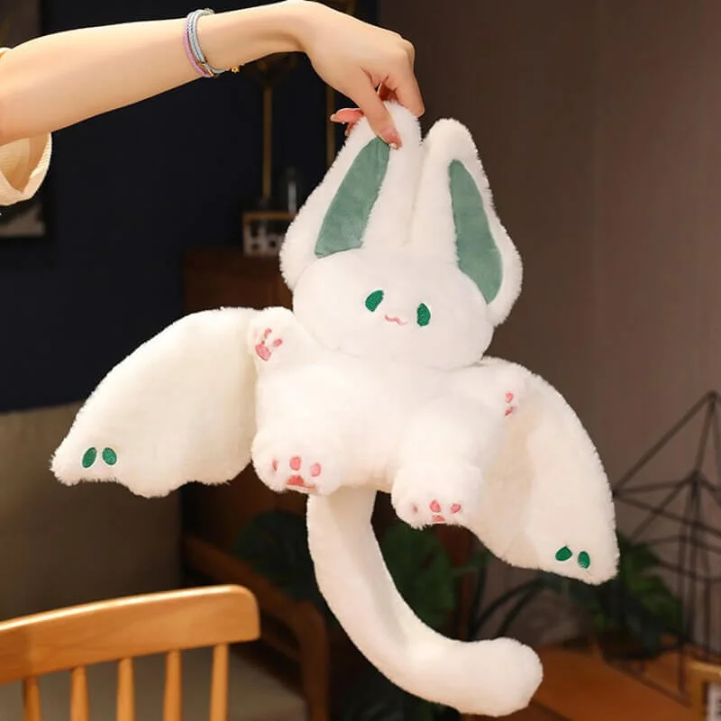 Mewaii® White Bunny Stuffed Animal Fluffy Bat Plushies Cuteee Family Kawaii  Squishy Plush Toys