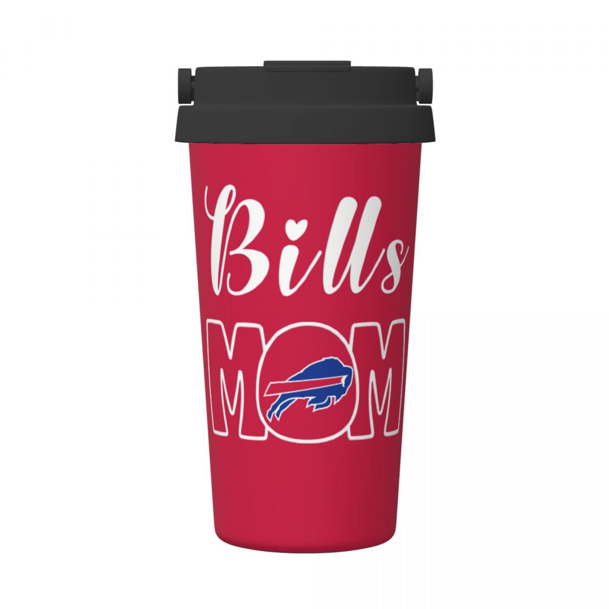 Buffalo Bills Mom 16oz Stainless Steel Tumbler with Flip Lid Portable Handle