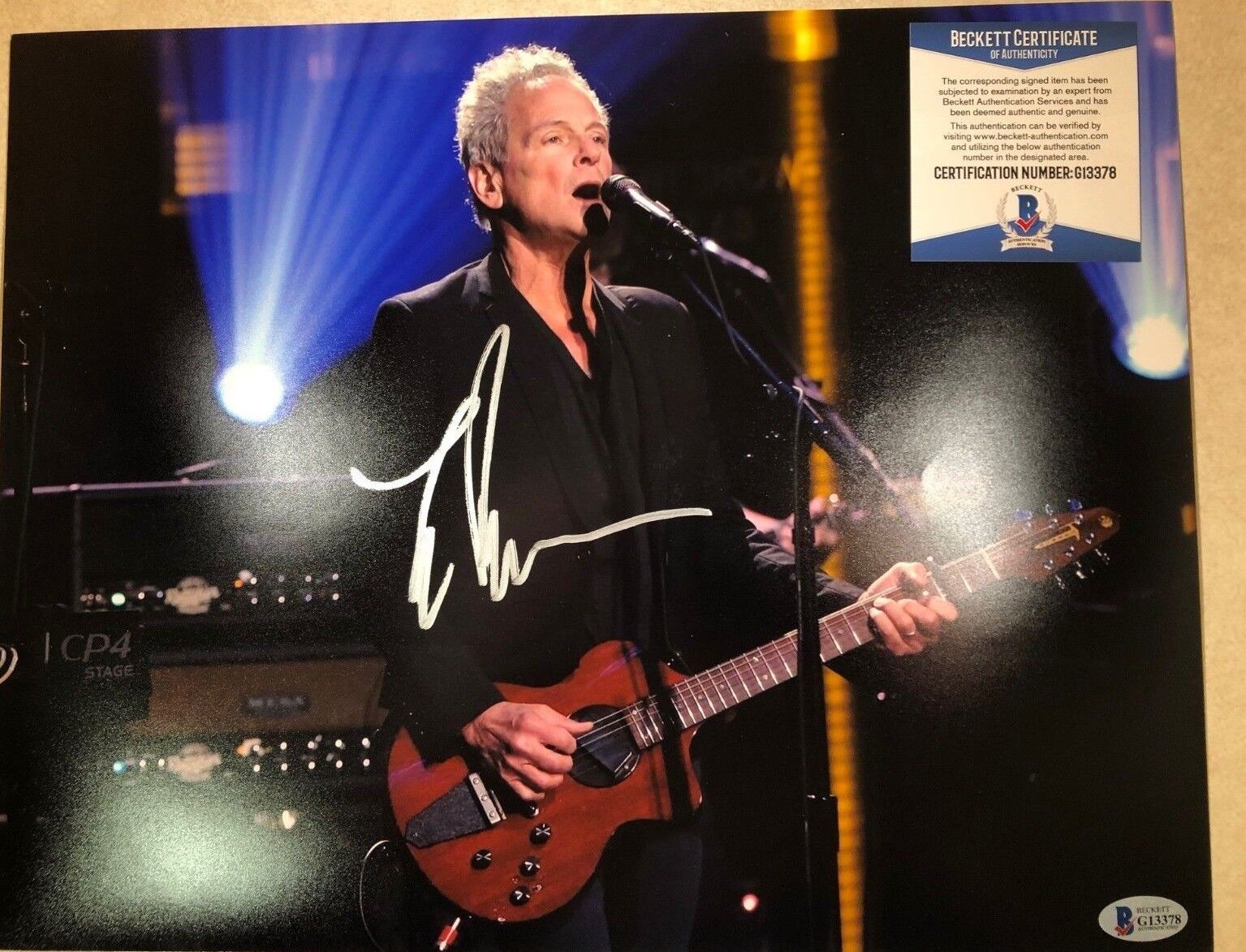 Fleetwood Mack LINDSEY BUCKINGHAM Signed 11x14 Photo Poster painting BECKETT BAS G13378