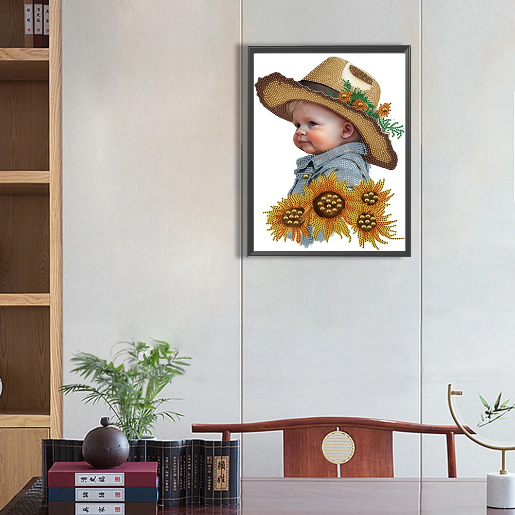 Diamond Painting - Partial Special Shaped Drill - Cowboy Kid(Canvas|30*40cm)