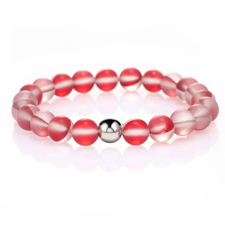 Olivenorma Red Crystal Glass Bead Bracelet