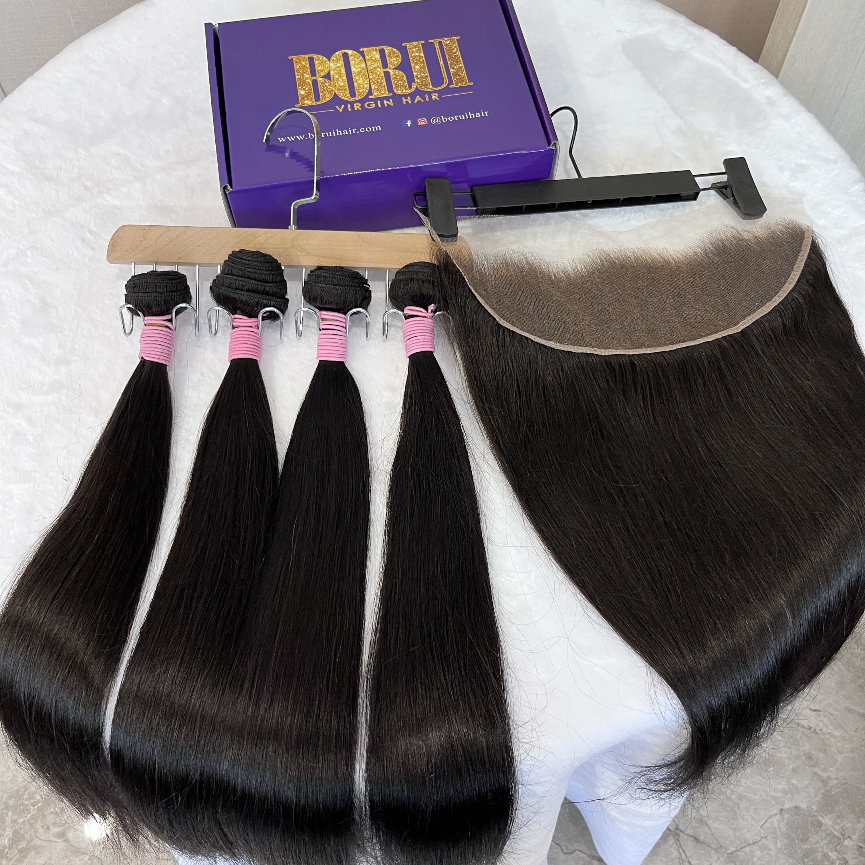 12A 3PCS + 13X4/13X6 HD Lace Frontal Straight 3 Bundles with HD Lace Frontal Human Hair Extension