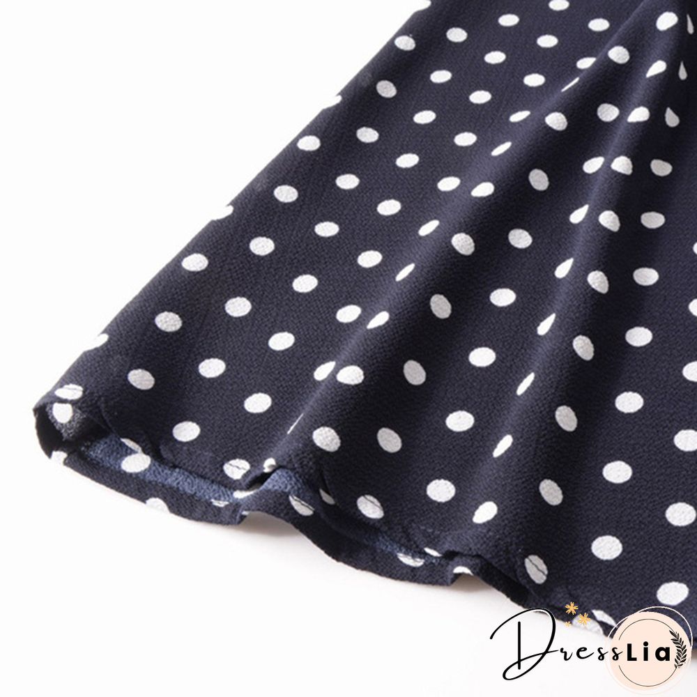 Women's Fashion Bohemian Skirt Chiffon Summer Print V-Neck Short-Sleeved Floral Dress