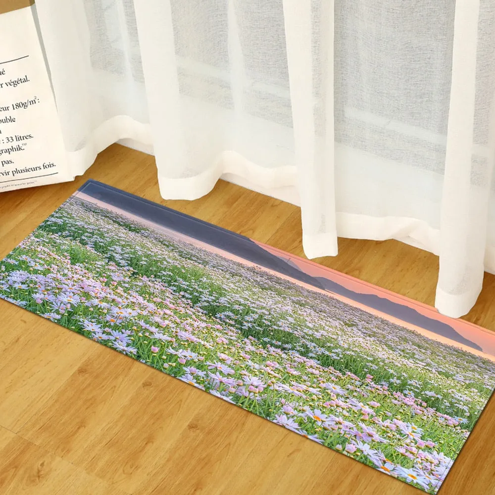 Kitchen Carpet Home Bedroom Entrance Doormat Hallway Balcony  Floor Mat Landscape Pattern Bathroom Non-Slip Water Absorption Rug
