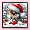 Christmas Dog-11CT Stamped Cross Stitch 40*40cm/15.75*15.75in