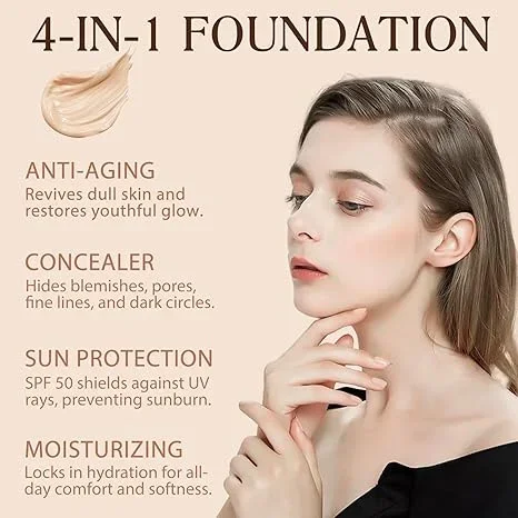 💖 Achieve Flawless Skin &ndash; 49% OFF &ndash; ✨Biomimic Foundation 4 in 1 - Light Spectrum