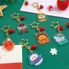 6PCS Cartoon Christmas Theme Acrylic Keychain New Year Christmas Bagpack Pendant Gift 