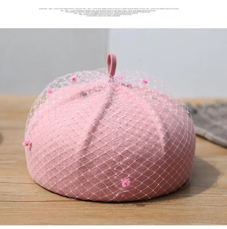 Women's Beret Hats Lace Patchwork Vintage Dome Casual Wool Hats