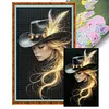 Golden Lady Full 11CT DIY Stamped Needlework Embroidery Kit 11.81x19.68inch Embroidery Needlepoint Starter Kits Cross Stitch Art and Crafts Kits for Beginners Adults Home Decor