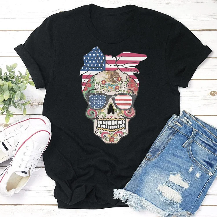 USA Skull Lovers T-Shirt Tee --Annaletters