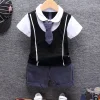 Kid Boy Formal Infant Striped 2 Pcs Sets