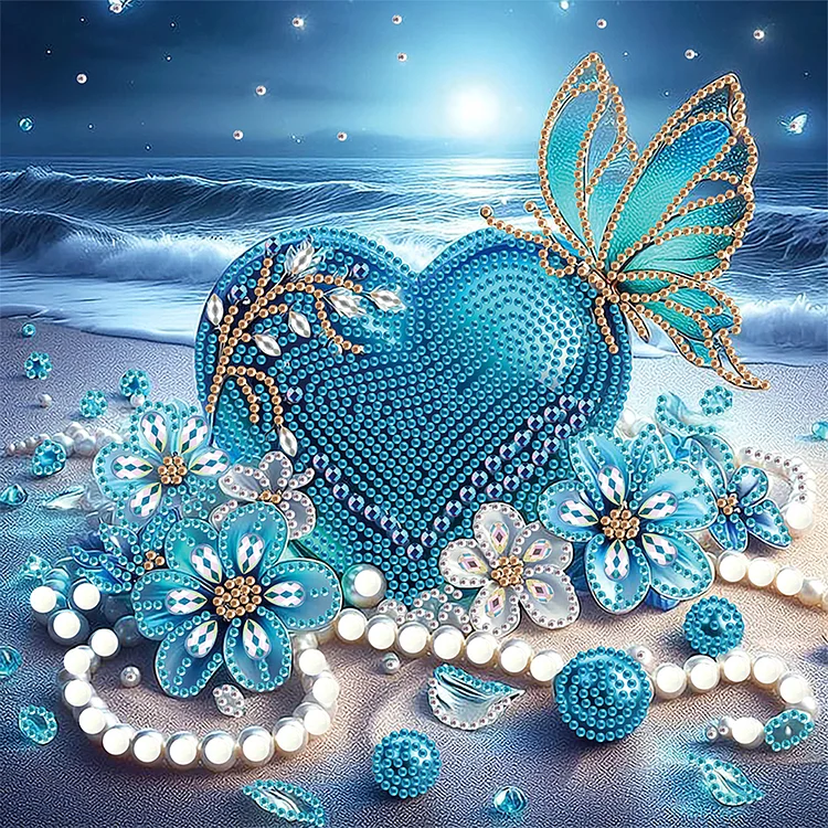 Beach Heart - Partial Drill - Special Diamond Painting(30*30cm)