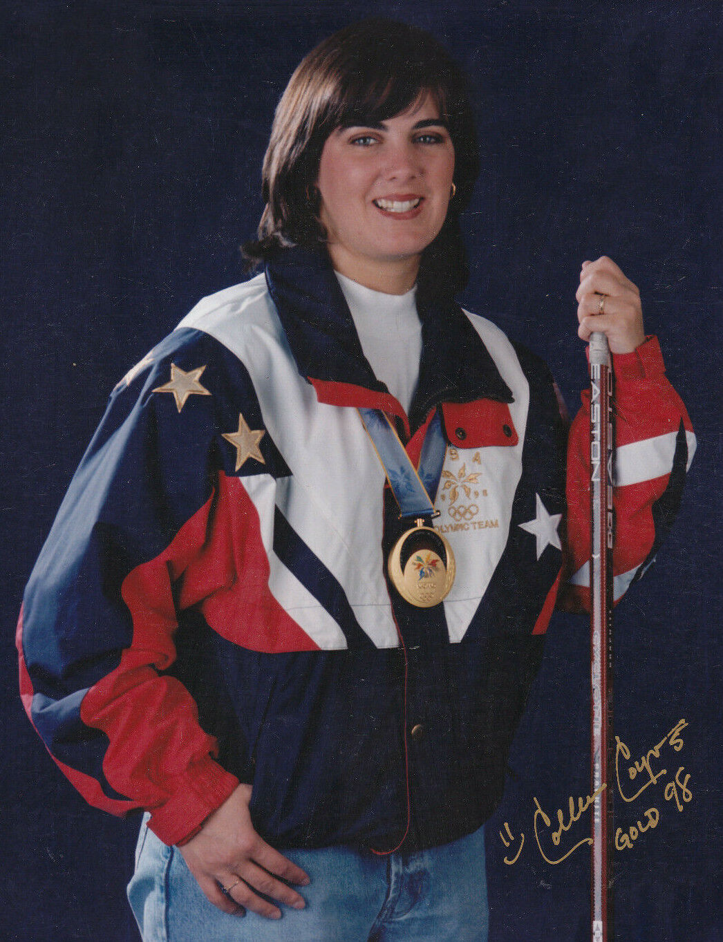 COLLEEN COYNE AUTOGRAPH SIGNED USA 8X10 TEAM Photo Poster painting COA GOLD OLYMPICS HOCKEY 1998