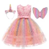 Summer Unicorn Flower Kid Girl Sequin Star Dress