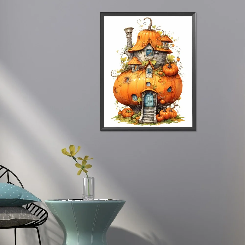 Diamond Painting - Full Round Drill - Pumpkin House(Canvas|40*50cm)