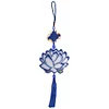 Full Bead Embroidery Keychain Lotus Printed Craft Gifts(10x9cm)