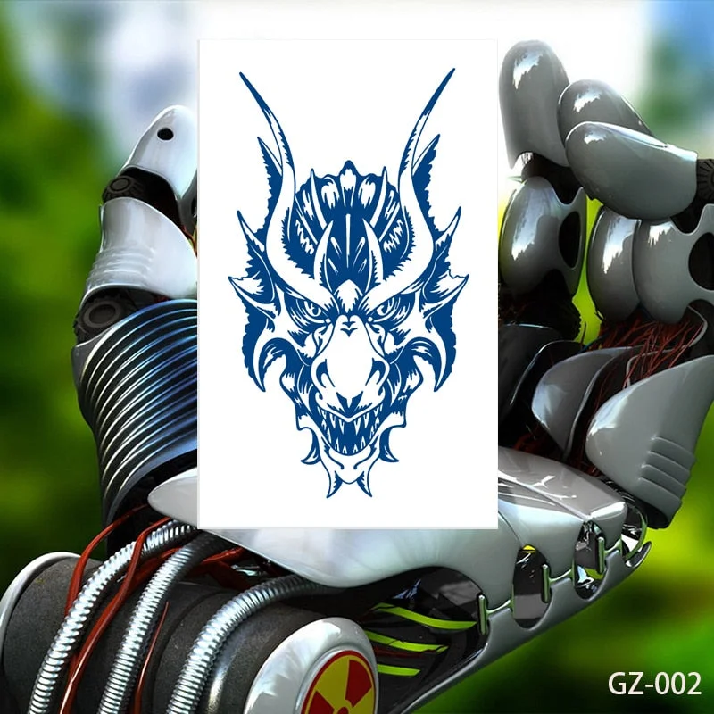 Temporary Tattoos Stickers Dragon Lion Monkey King Juice Ink Lasting Natural Men Womens Arm Body Chest Realistic Art Fake Tatoo