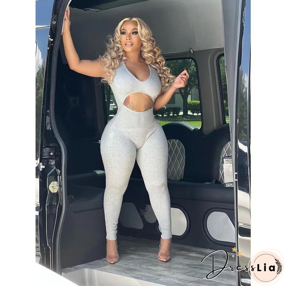 Sleeveless Cut Out Skinny One Piece Jumpsuit