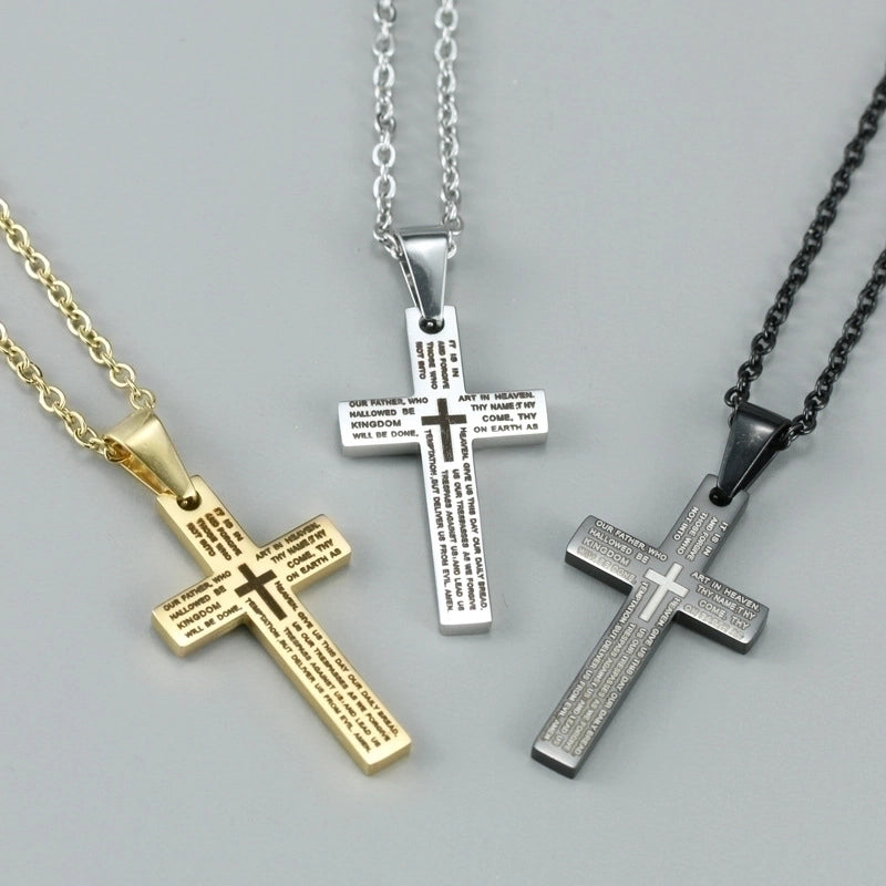 Jewelry Minimalist Cross 201 Stainless Steel Plating Stainless Steel Necklaces