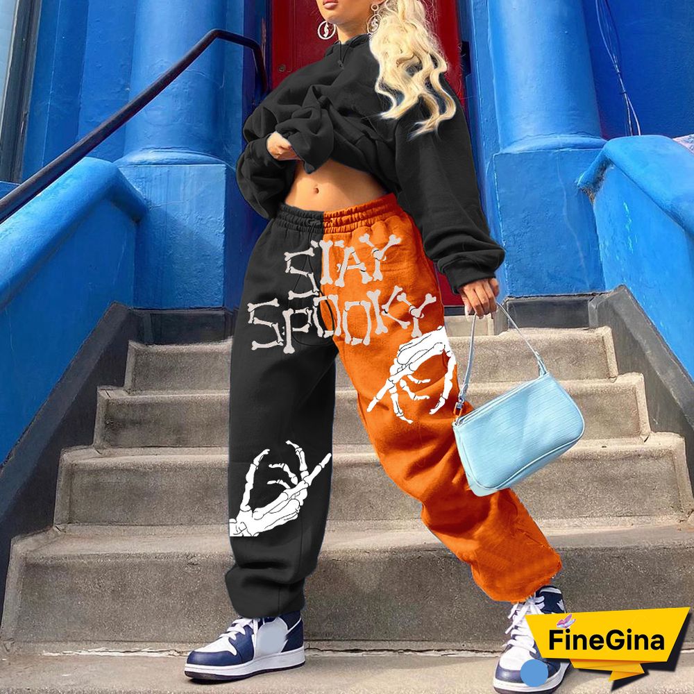 Halloween Print Loose Fitness Track Pants