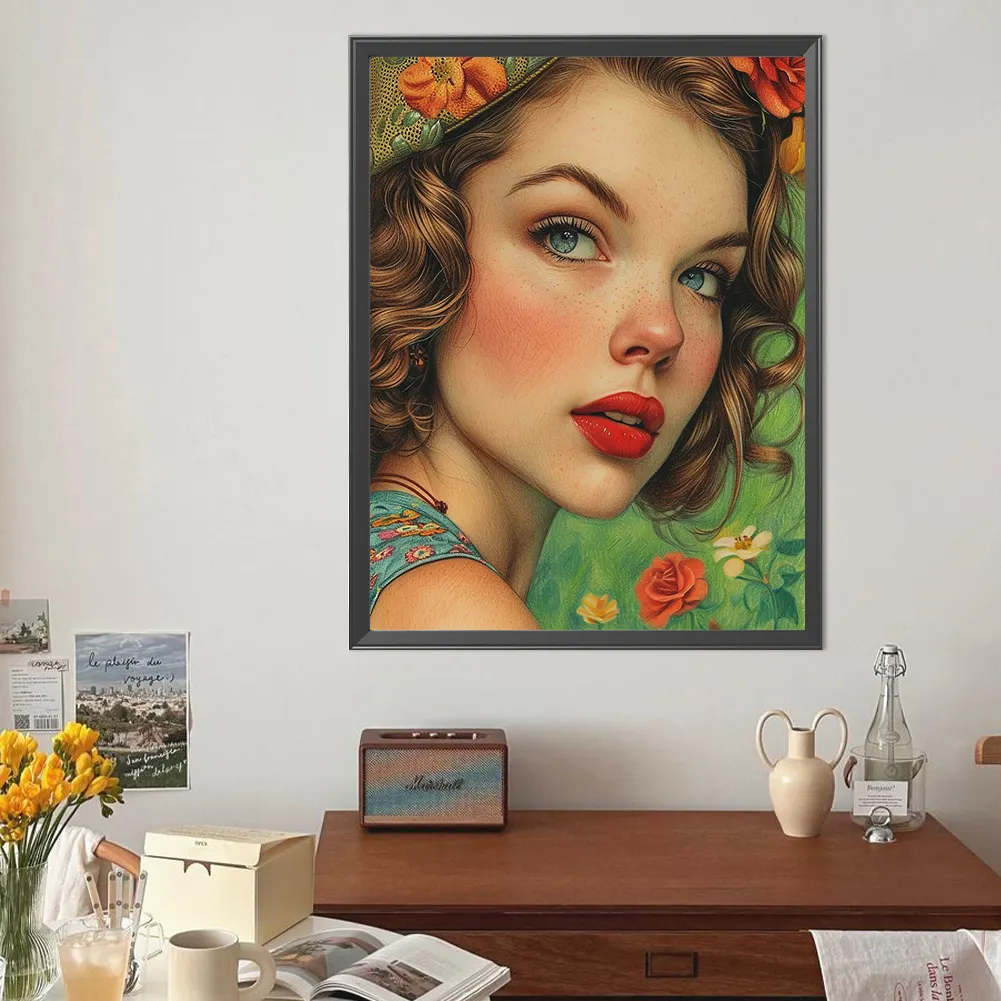 Diamond Painting - Full Round Drill - Girl(Canvas|40*50cm)