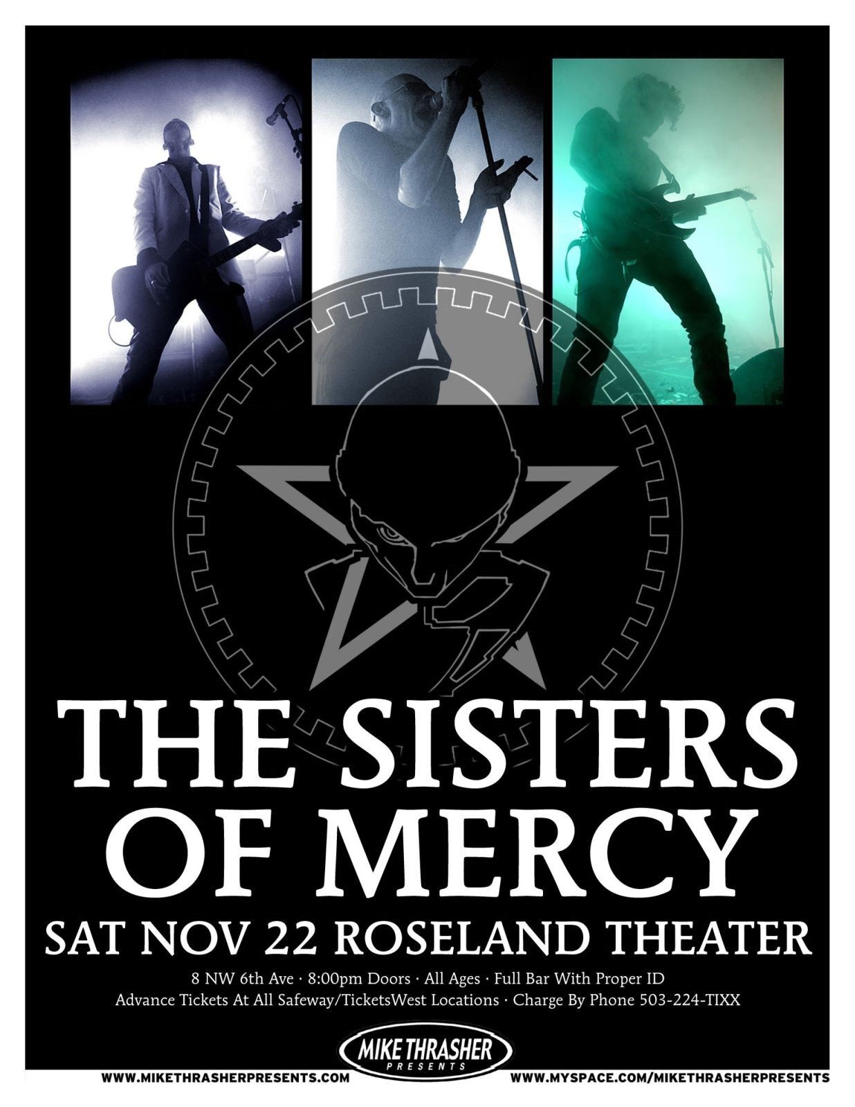 SISTERS OF MERCY 2008 Gig POSTER Portland Oregon Concert