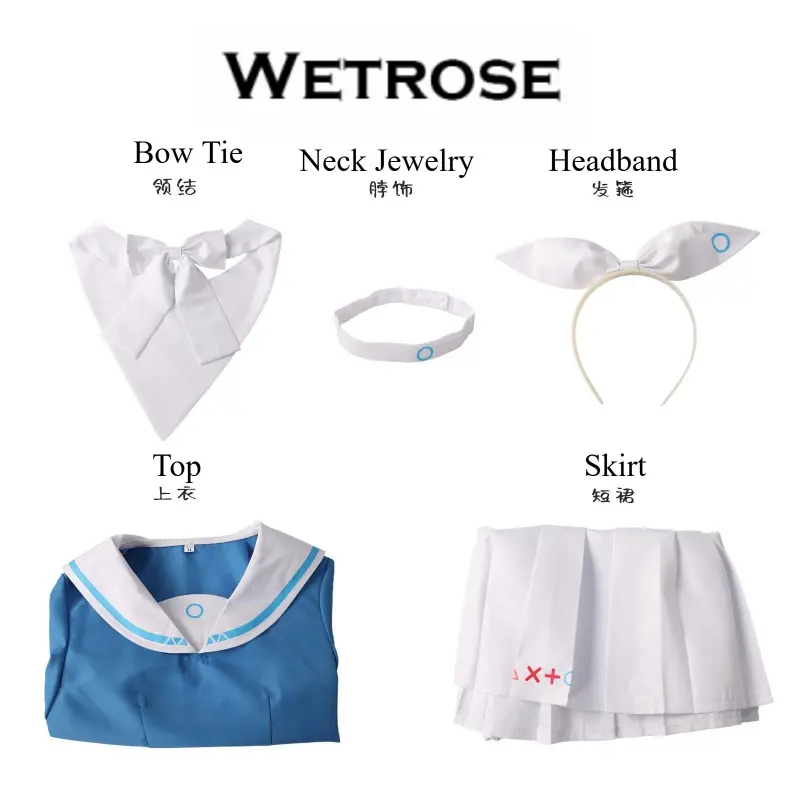 [Wetrose] In Stock Blue Archive Arona JK Sailor Uniform Game Outfit Cosplay Costume
