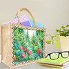 DIY Diamond Painting Linen Waterproof Handbag Shopping Storage Bag Totes Kit(with 2pcs diamond painting)